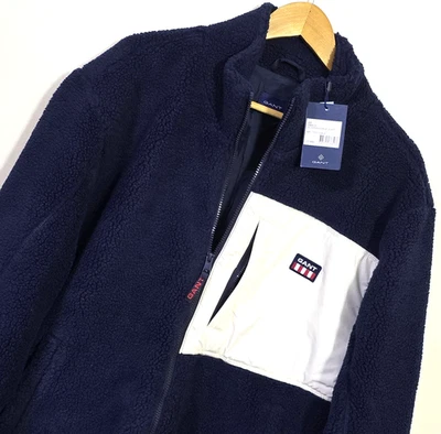 Gant Men's 3XL BNWT (Pit To Pit 27.5"=70 cm) Navy Sherpa Fleece Jacket (V1627) - Image 1 of 4