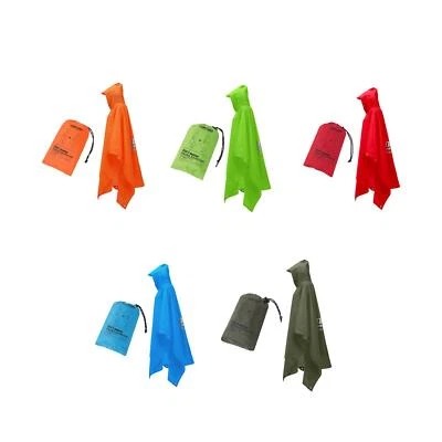Hooded Rain Poncho with Drawstring Jacket for Travel Outdoor Backpacking - Image 1 of 2