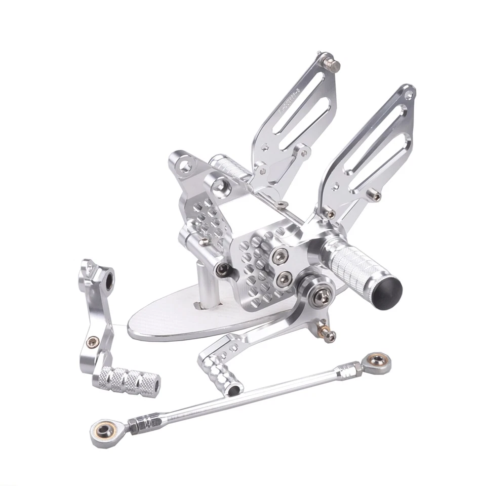Juego de estriberas traseras CNC plateadas pedal de cambio de freno para Ducati 749/999/R/S 2003-2006 Foto 1 de 3