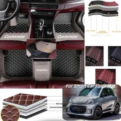 For Smart Fortwo-Forfour Car Floor Mats Custom Carpets Full Covered Waterproof Foto 1 de 4
