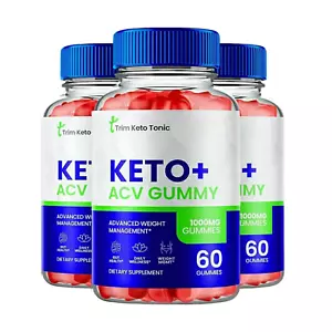 3-Pack Trim Keto Tonic ACV Gummies, Trim Tonic Keto ACV Gummies - 180 Gummies - Picture 1 of 6