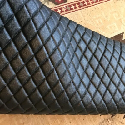 Faux Leather Fabric PVC Foam Backing Quilted Vinyl Car Upholstery Headboard Grey - image 1 of 4