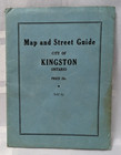 ANTIQUE KINGSTON ONTARIO CANADA MAP AND STREET GUIDE FOLD OUT MAP VINTAGE CITY
