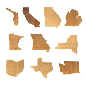 Bamboo State Silhouette Serving and Cutting Board - Various States - Picture 1 of 36