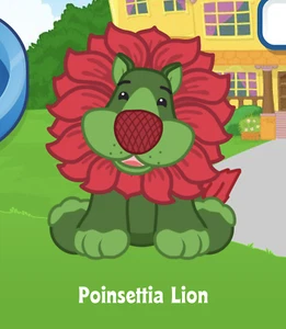 Webkinz Poinsettia Lion Adoption Code Only Messaged Poinsettia Lion Seasonal Pet - Picture 1 of 1