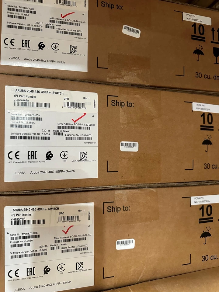 JL355A HPE Aruba 2540 48G 4SFP+ switch - Brand New Sealed - Image 1 of 1
