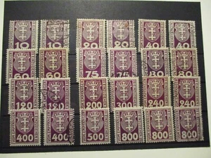 Danzig - Portomarken Lot aus Nr. 1 - 13 - */** - gestempelt - siehe Fotos -  - Bild 1 von 10