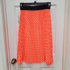 Lularoe Pleated Jill Skirt Women’s Size S Bright Orange White Polka Dots