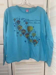 T-shirt manica lunga donna Albuquerque New Mexico Balloon Fiesta 2009 Aqua Teal - Foto 1 di 7