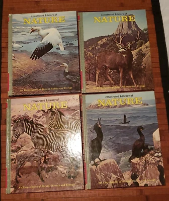 Illustrated Library Of Nature 1-4 Hardcover Natural History Ecology Animals Vtg - Image 1 of 4