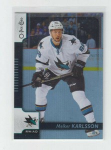 17/18 OPC San Jose Sharks Melker Karlsson Black Rainbow card #248 Ltd #/100