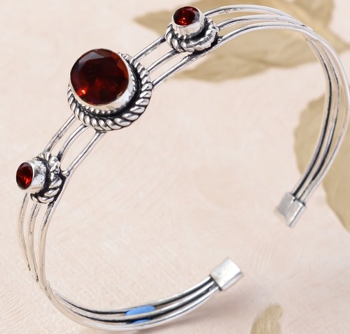 VALENTINO Bracciale pietre preziose granato sfaccettato argento sterling 925 braccialetto gioielli bambina