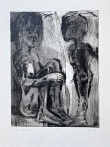 Henze, Rainer: figura en el laberinto. Grabado original. 12116 - Imagen 1 de 1