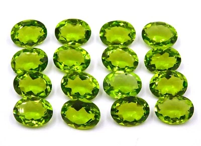 12x16 MM Künstlicher Peridot Oval Schliff Lose Edelstein für Schmuck Herstellung - Bild 1 von 4