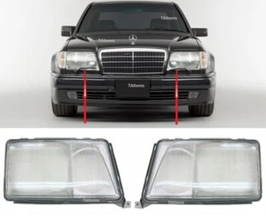 PAIR / SET HEADLIGHT LAMP GLASSES FOR Mercedes-Benz E-CLASS W124 1993-1996 - Picture 1 of 13