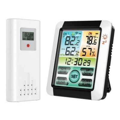 Wireless Thermometer LCD Display Indoor Outdoor Temperature Sensor 3 Sensors - Image 1 of 2
