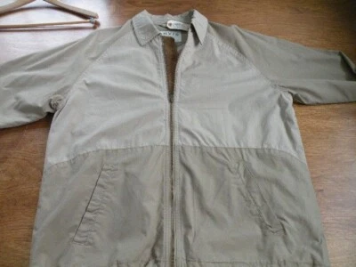 Orvis Jacket Men's Large Two Tone Beige Suede Accent Full Zip Up - Image 1 of 4