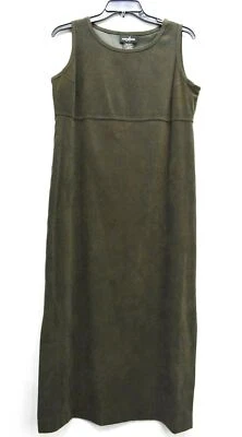 Vestido recto elástico sin mangas con cuello redondo oliva Positive Attitude para mujer 6 Petite Foto 1 de 4