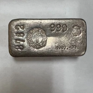 H. Drijfhout & Zoon Amsterdam Vintage 32.15 toz Poured Silver Bar 1000 gram Kilo - Picture 1 of 5