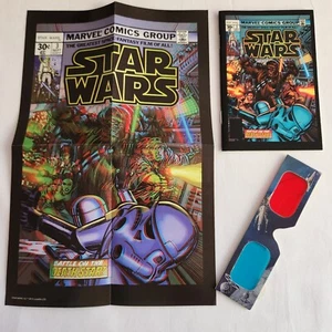 2015 IDW Star Wars Micro Comic #3 y póster 3D #3 y lote de gafas 3D Lucasfilm - Imagen 1 de 4