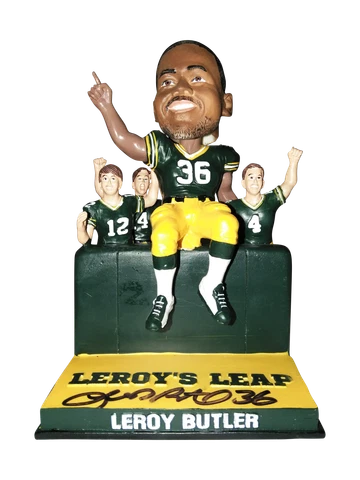 LeRoy Butler Green Bay Packers Lambeau Leap Bobblehead NFL Football Signed Cover