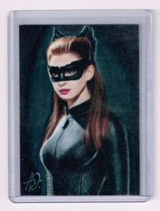 2012 Tarjeta de boceto ACEO CATWOMAN Anne Hathaway del artista Anthony Douglas 1/1 - Imagen 1 de 2