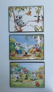 Richard Galbraith Children's 3 x Cartoons Block Mounted Prints Wall Hanging - Picture 1 of 7