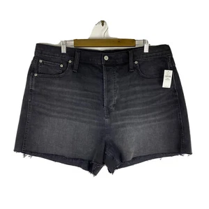 Gap Denim Shorts Womens Plus Size 20 Black Cheeky Sky High Rise Button Fly NEW - Picture 1 of 12