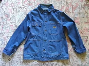 Vtg 60s Dee Cee Sanforized Chore Jacket Indigo Denim Jean Medium USA Work Shirt - Picture 1 of 17