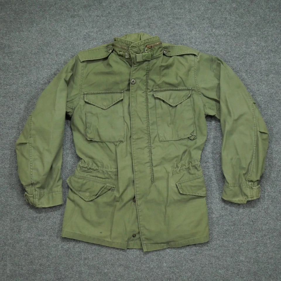 Vintage US Army Coat Field Mens Small Green OG 107 M 65 Jacket 60s - Image 1 of 4
