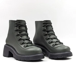 Melissa Women Cosmo Green Black Platform Festival Lace Combat Boots size 9 - Picture 1 of 11