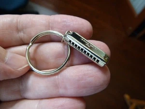(M329-D) 10-hole SILVER HARMONICA KEY CHAIN ring jewelry HOHNER Meisterklasse - Picture 1 of 1