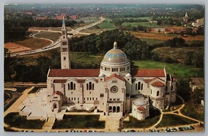 Aerial View Of The National Shrine of The Immaculate Conception Postcard - Picture 1 of 2