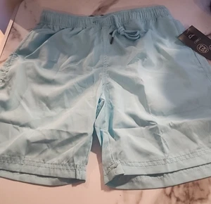 Boys Swim Trunks Boys 13-14Y Unlined 28” Waist 16” Length Pockets Light Blue - Picture 1 of 12