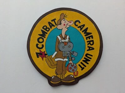 Parches de chaqueta de cuero WW 2 7ª Unidad Carmera de combate Foto 1 de 2