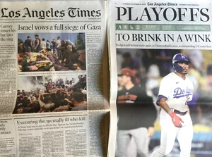 LOS ANGELES TIMES October 10, 2023 MLB PLAYOFFS DODGERS VS DIAMONDBACKS Trump - Picture 1 of 11