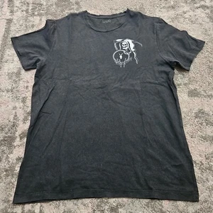 All Saints Crystal Reaper SS Crew Black Cotton T Shirt Medium - Picture 1 of 7