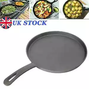 11" Black Pre-Seasoned Cast Iron Skillet Frying Pan Griddle BBQ Premium Quality - Picture 1 of 8