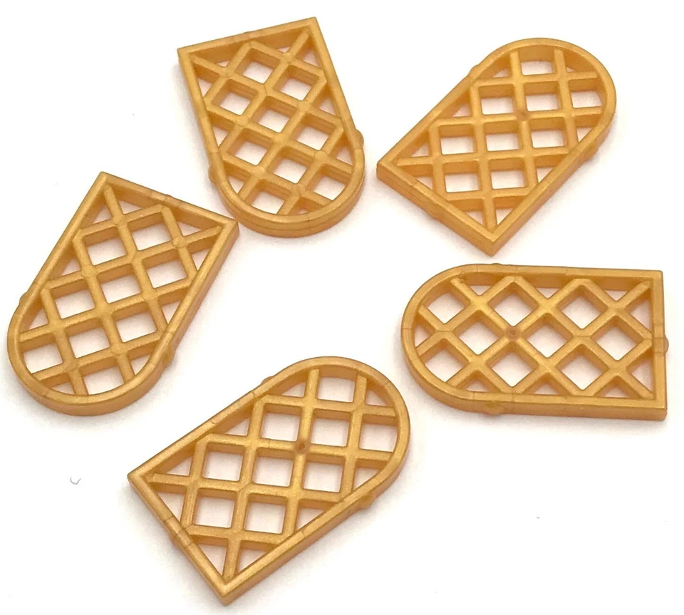 Lego 5 nuevos paneles de oro perla para ventana 1 x 2 x 2 2/3 celosía piezas de diamante Foto 1 de 1