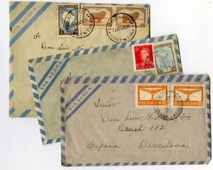 11 cartas con 3 sobres de Argentina a España. 1949-1957. Relatan caída de Perón. - Imagen 1 de 3