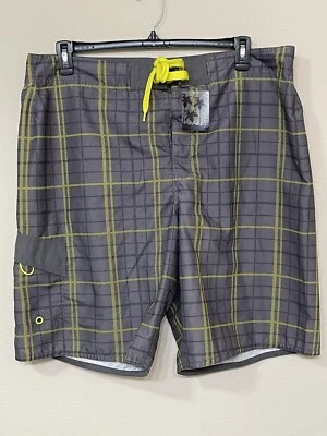 Bañador Joe Boxer Hombre Gris y Amarillo a Cuadros Pierna Bolsillo Cordón s 38 Foto 1 de 4