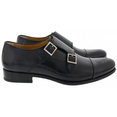 Francesco Benigno scarpe eleganti pelle uomo men's smart shoes nero black 43 - Immagine 1 di 4