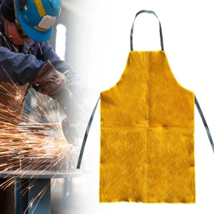 Welders Apron Glaziers Carpenters Blacksmith Hotwork Welding Safety Bib Leather - Picture 1 of 8