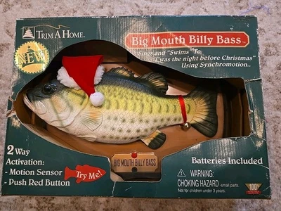 NEW Big Mouth Billy Bass Twas The Night Before Christmas Singing Fish Trim Home - Image 1 of 3