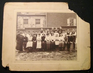 Reading PA Photograph 32 Men & Woman Outside Storefront Window Albumen (O) AS IS - Picture 1 of 7