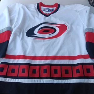Camiseta deportiva de hockey vintage CCM NHL Carolina Hurricanes blanca talla L EQUIPO SIN NOMBRE LEER - Imagen 1 de 16