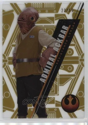2016 Topps Star Wars High Tek Pattern 1 Gold Rainbow Foil /50 Admiral Ackbar 7w0 - Image 1 of 3