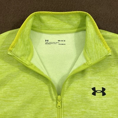 Pullover mediano Under Armour para hombre verde jaspeado peso medio polar 1/2 cremallera Foto 1 de 4