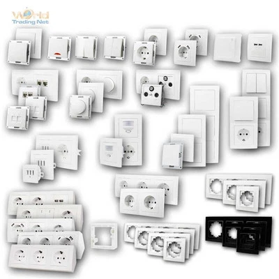 Schalter und Steckdosen FLAIR Schalterprogramm weiß unterputz UP Serie mi Rahmen - Bild 1 von 4