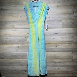 YFB Young Fabulous Broke Maxi Abito Multicolore Tie Dye Taglia XS Crinkle Fairy - Foto 1 di 12